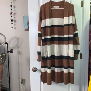 Loft Maxi stripe Cardigan